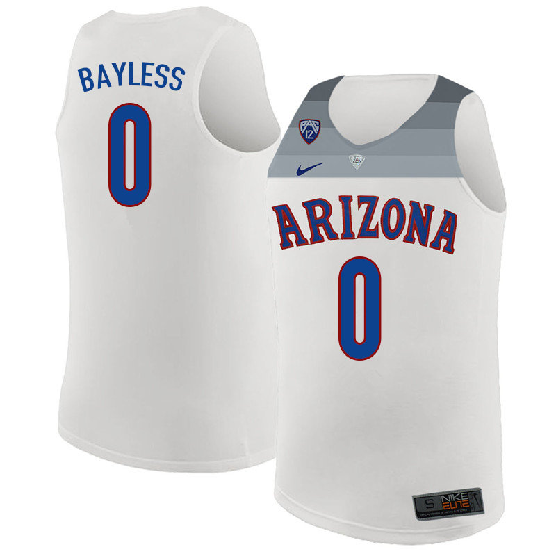 2018 Men #0 Jerryd Bayless Arizona Wildcats College Basketball Jerseys Sale-White - Click Image to Close